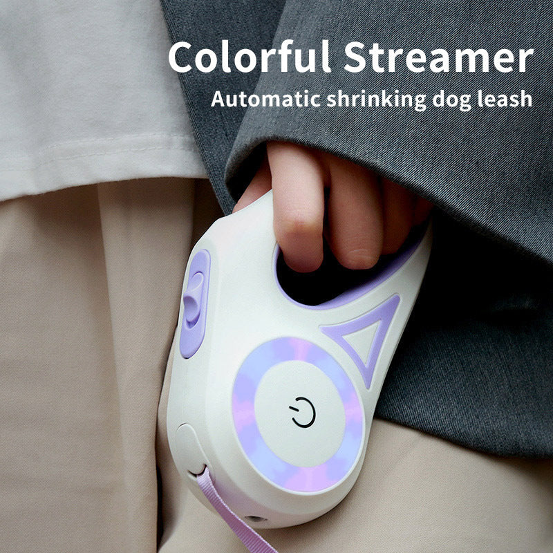 Dog Leash Retractable with Colorful Streamer